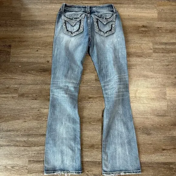 Miss Me Boot Cut Jeans Womens Size 30 Embellished Mid Rise Bootcut - Picture 3 of 6